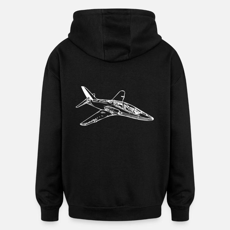 Avion Jet Flyer élégant - Sweat à capuche oversize unisexe - noir
