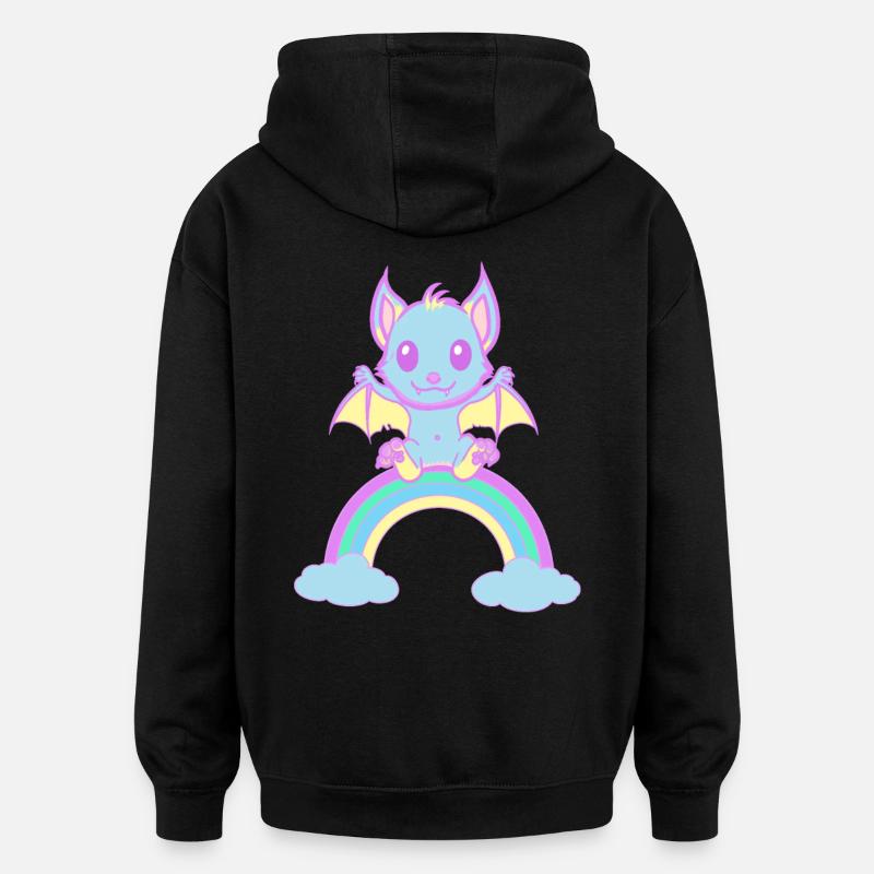 Chauves-souris mignonnes - Sweat à capuche oversize unisexe - noir