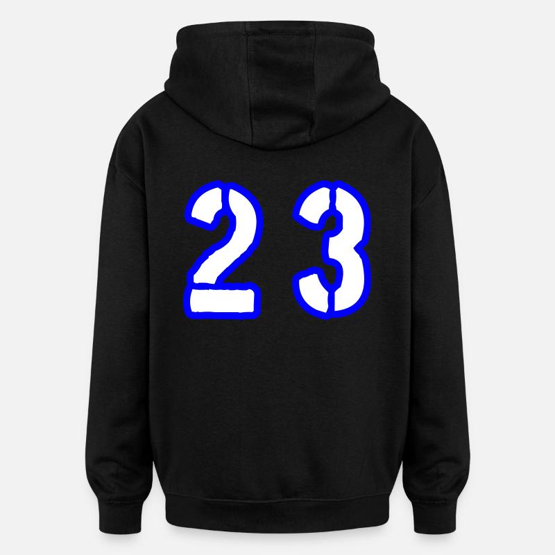 23 Symbole numérique - Sweat à capuche oversize unisexe - noir