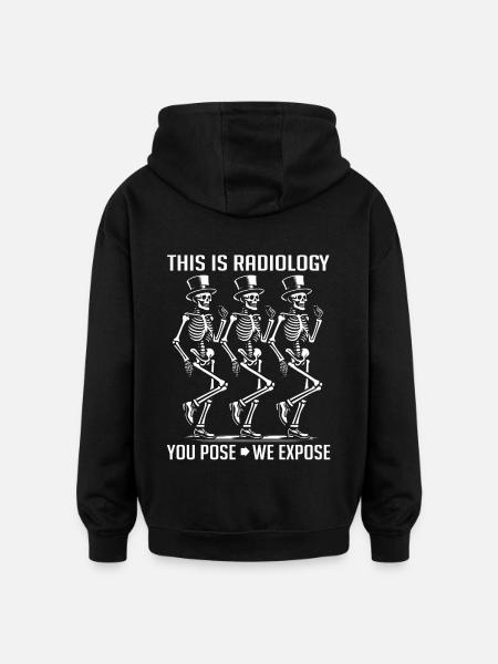 Esqueletos Bailando Refrán De Radiología Divertido - Sudadera con capucha oversize unisex - negro