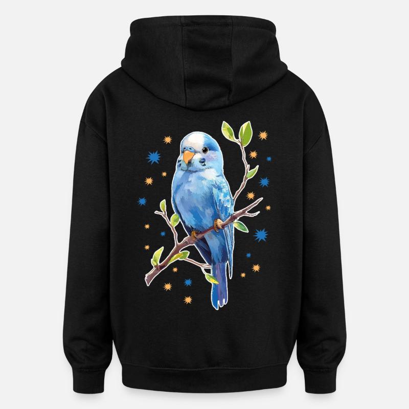 Étoiles de perruche - Sweat à capuche oversize unisexe - noir