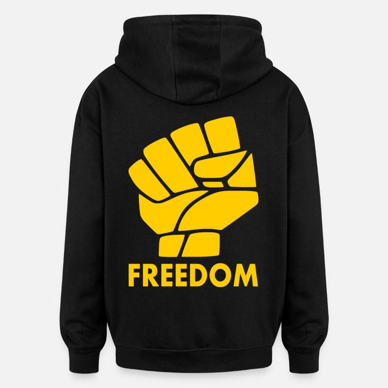 Freedom - Sweat à capuche oversize unisexe - noir