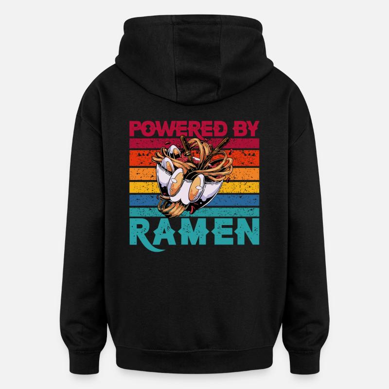 Propulsé par Ramen - Sweat à capuche oversize unisexe - noir