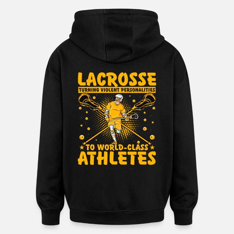 Lacrosse Dicton drôle - Sweat à capuche oversize unisexe - noir