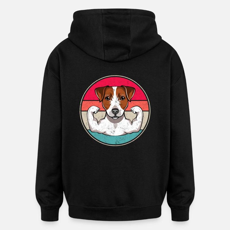 Jack Russell Terrier - Sweat à capuche oversize unisexe - noir