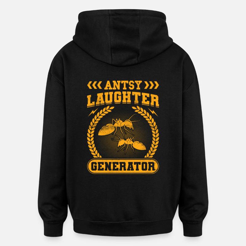 Générateur de rire Antsy - Sweat à capuche oversize unisexe - noir