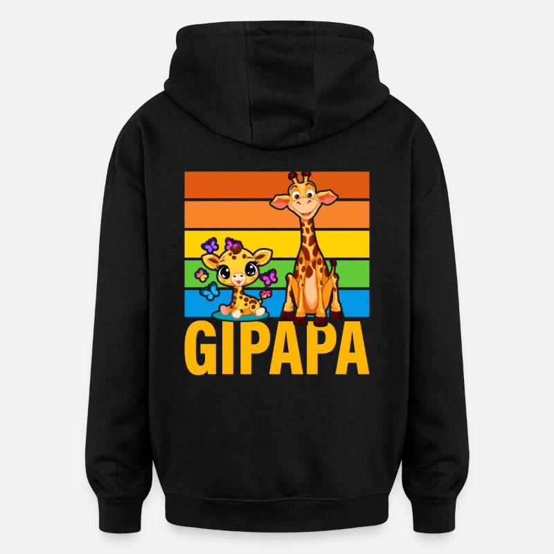 Gipapa - Sweat à capuche oversize unisexe - noir