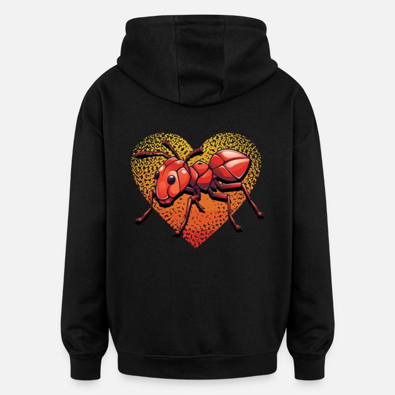 fourmi - Sweat à capuche oversize unisexe - noir