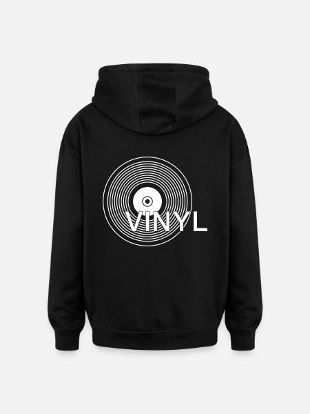 tekno de vinyle 23 - Sweat à capuche oversize unisexe - noir