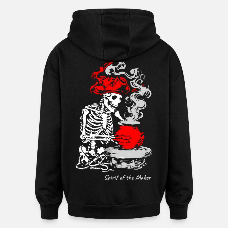 Der Geist des Schöpfers – Skelett-Handwerksdesign - Oversized Unisex Hoodie - Schwarz