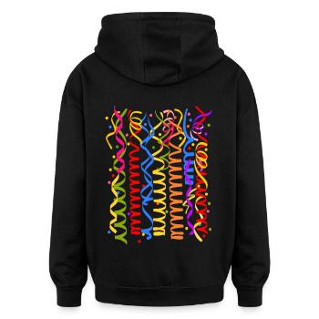 Karneval Fasching Kostüm Silvester Luftschlangen - Oversized Unisex Hoodie - Schwarz - Hinten - Noah (186cm)