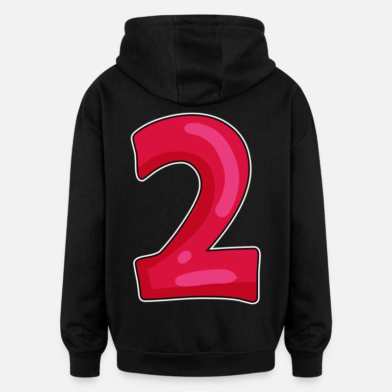 Deux - Sweat à capuche oversize unisexe - noir
