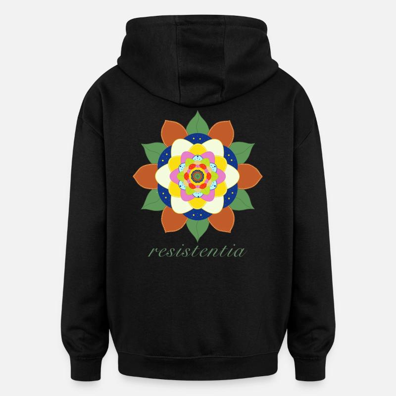 Fleur de résistentia - Sweat à capuche oversize unisexe - noir