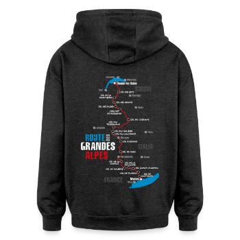 Le parcours de la Route des Grandes Alpes (b) - Sweat à capuche oversize unisexe - charbon - Dos - Noah (186cm)