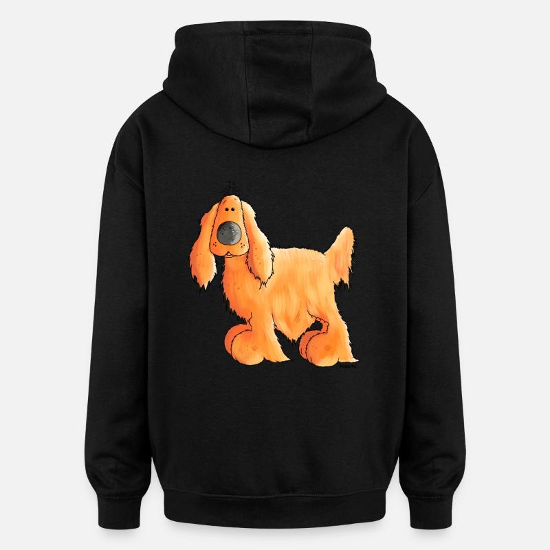 Cocker Spaniel Anglais - Chien - Sweat à capuche oversize unisexe - noir