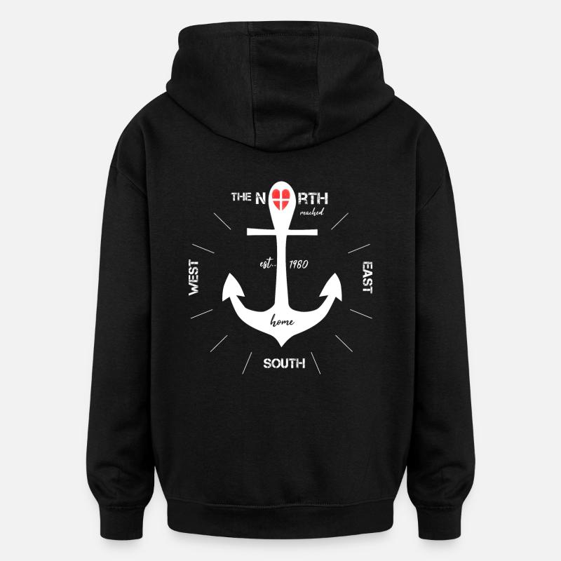 Ancré Danemark Copenhague - Sweat à capuche oversize unisexe - noir