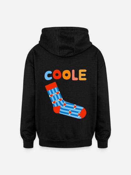 Chaussette cool - design motivant amusant - Sweat à capuche oversize unisexe - noir