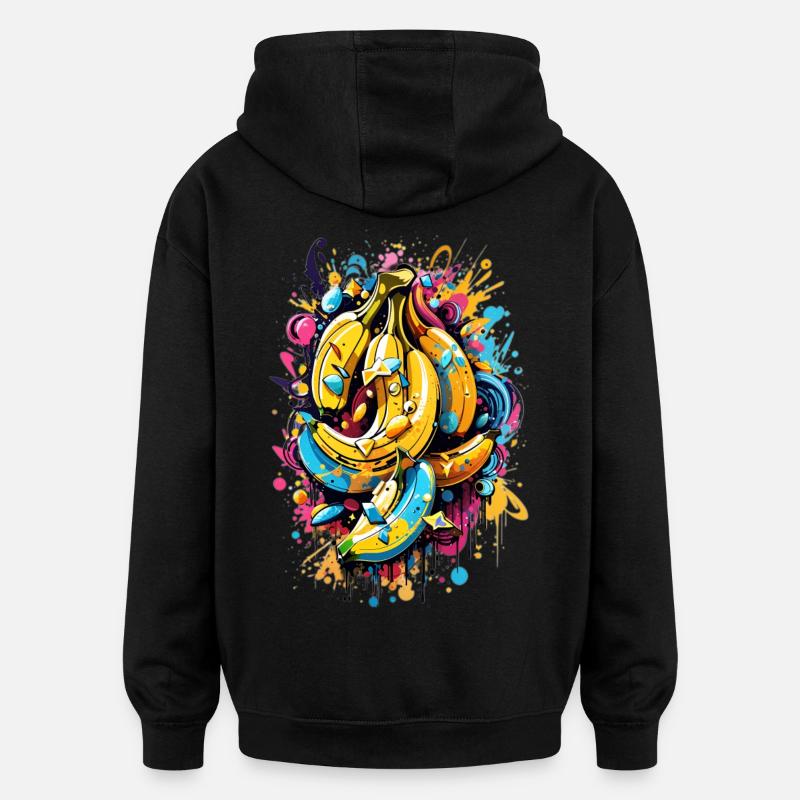 Graffiti bananer - Oversize unisex hoodie - sort