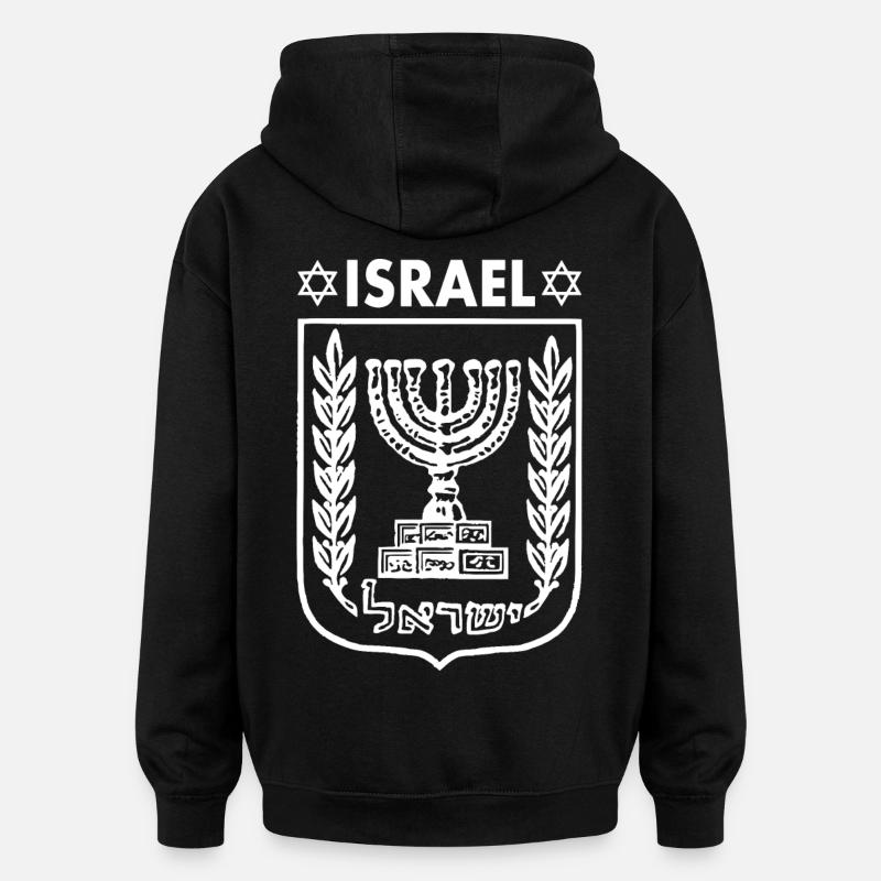 Israel logo - Sweat à capuche oversize unisexe - noir