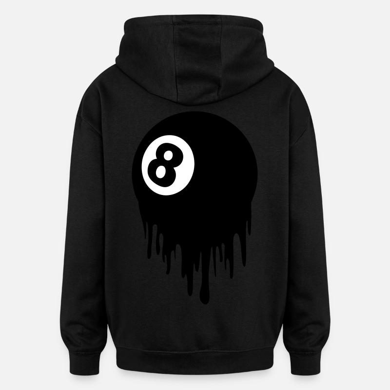 8 ball design - Sweat à capuche oversize unisexe - noir
