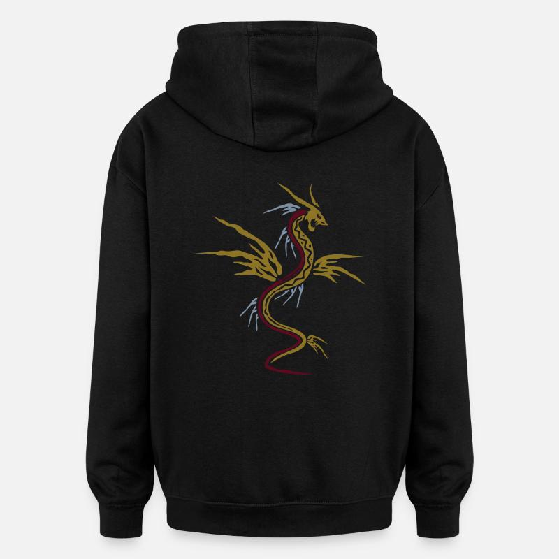 Dragon (3c) - Sweat à capuche oversize unisexe - noir
