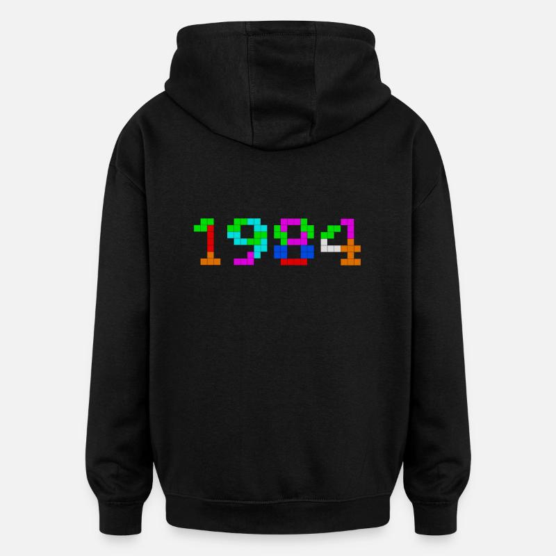 1984 - Sweat à capuche oversize unisexe - noir