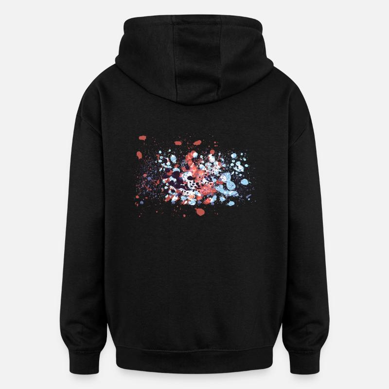 Farbspritzen Graffiti - Oversized Unisex Hoodie - Schwarz