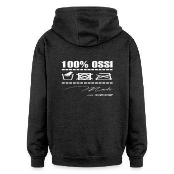 100% OSSI - Tee shirt manches longues Premium Homm - Sweat à capuche oversize unisexe - charbon - Dos - Noah (186cm)