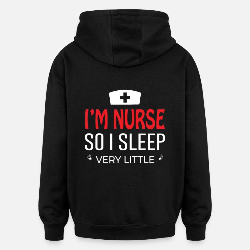 Infirmière infirmière - Sweat à capuche oversize unisexe - noir
