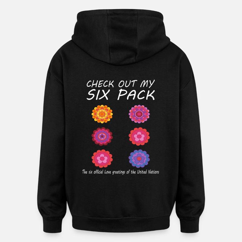 Blumen Sixpack - Oversized Unisex Hoodie - Schwarz