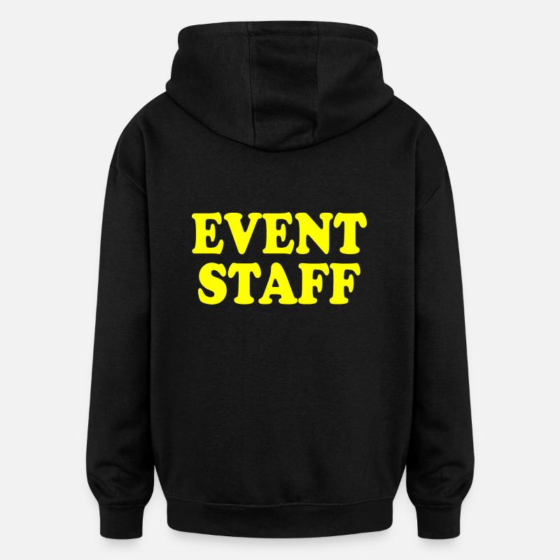 Event staff - Felpa con cappuccio unisex oversize - nero