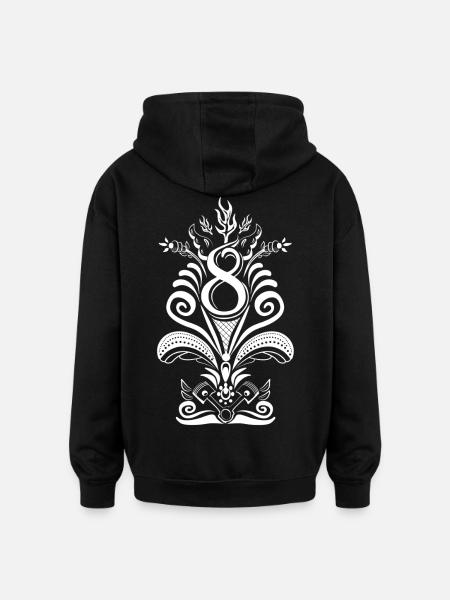 Kurbits V8 No:2 - weiß - Oversized Unisex Hoodie - Schwarz