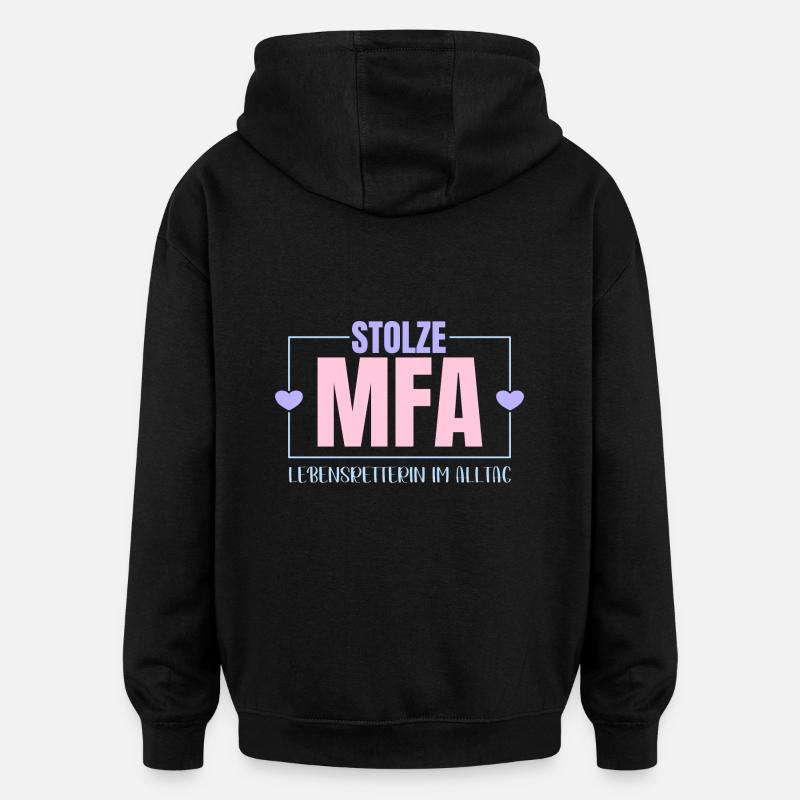MFA Fier assistant médical - Sweat à capuche oversize unisexe - noir