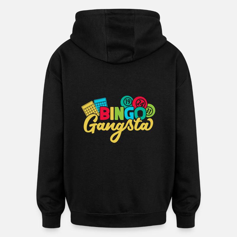 Jeu de bingo Gangsta Bingo - Sweat à capuche oversize unisexe - noir
