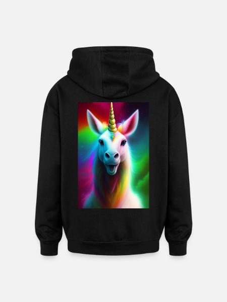 Unicorn - Oversized Unisex Hoodie - black