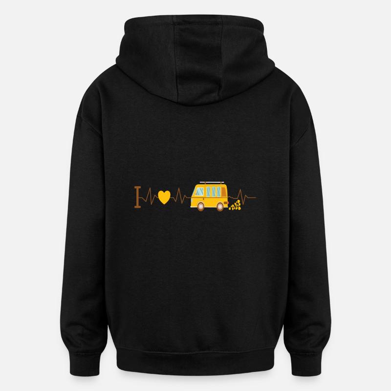 Battement de coeur Camper Van - Sweat à capuche oversize unisexe - noir