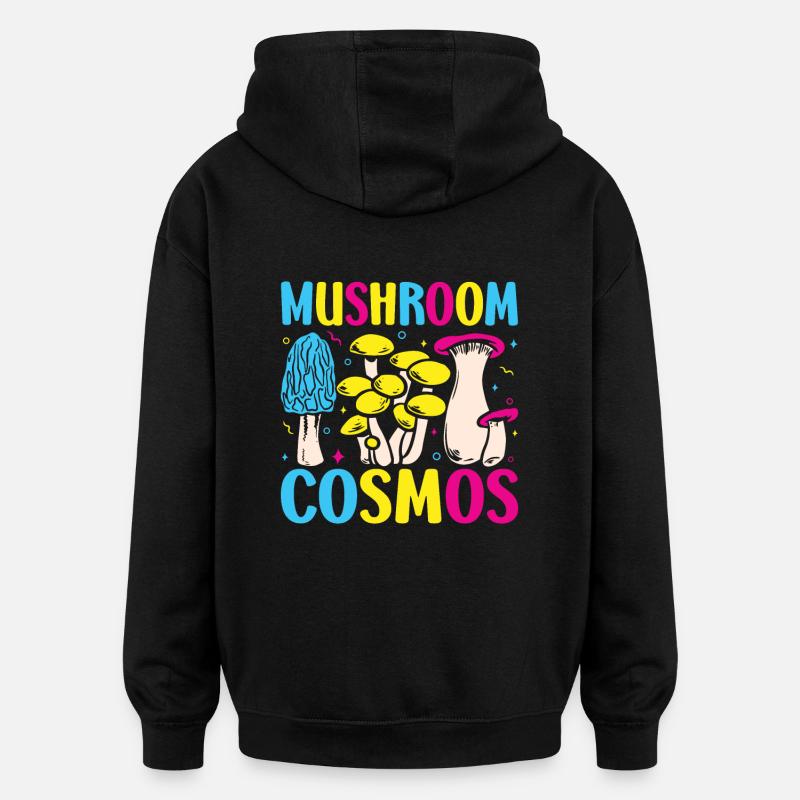 Champignon chasseur de champignons Cosmos - Sweat à capuche oversize unisexe - noir