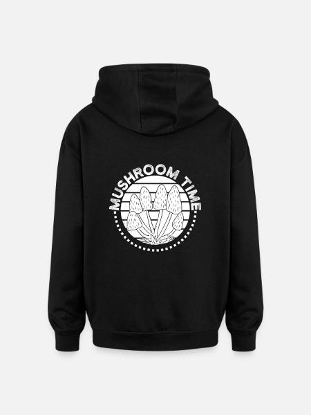 Morilles Temps Champignon - Sweat à capuche oversize unisexe - noir