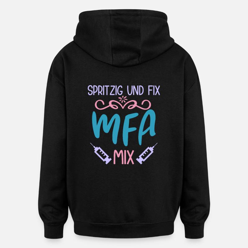 MFA Spritzig & Fix Assistants médicaux - Sweat à capuche oversize unisexe - noir