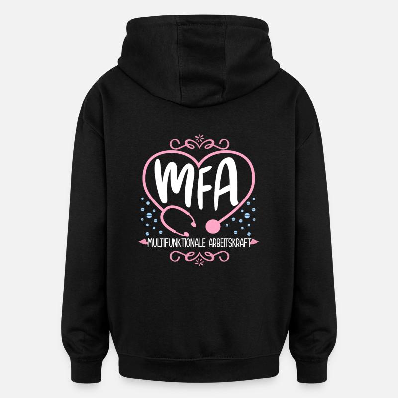 Assistant médical MFA multifonctionnel - Sweat à capuche oversize unisexe - noir
