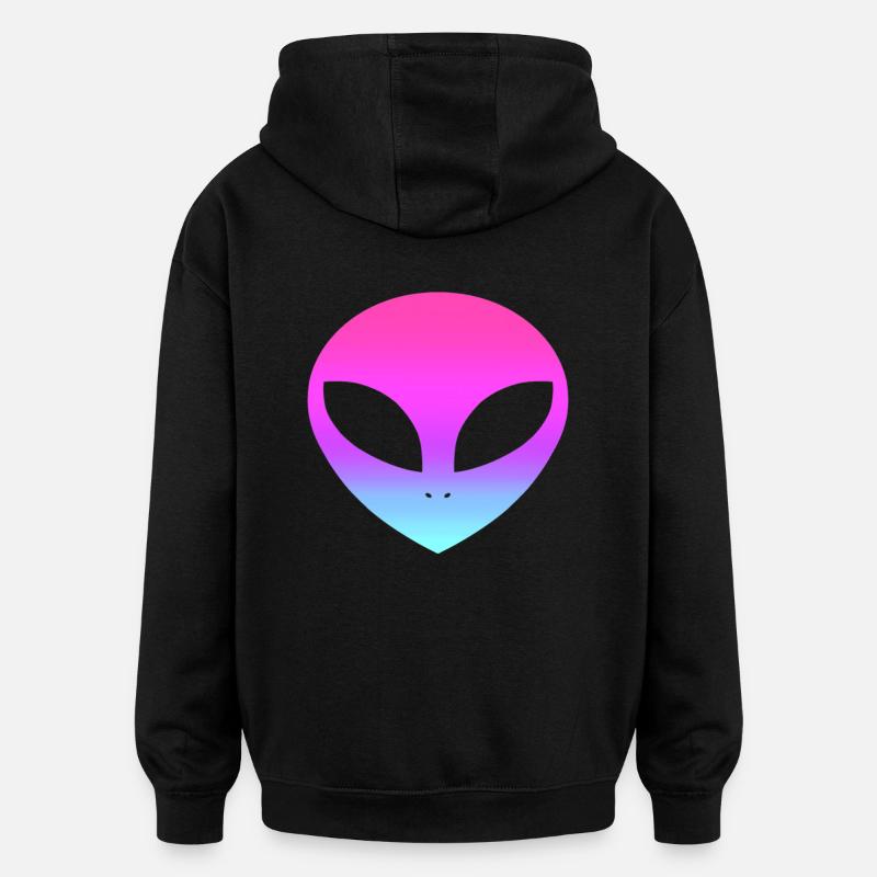 aliens - Sweat à capuche oversize unisexe - noir