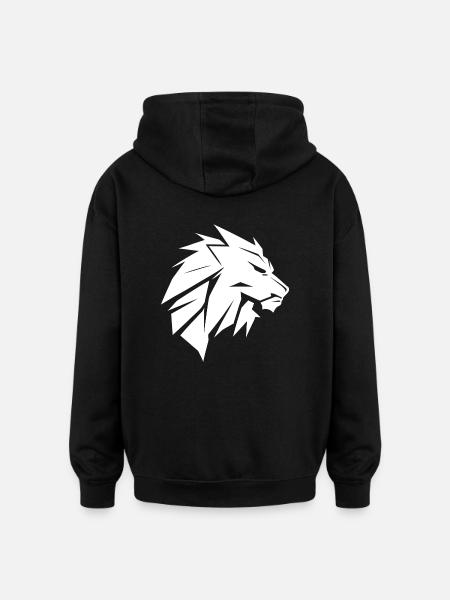 Stylish lion's head with mane - Oversized Unisex Hoodie - black
