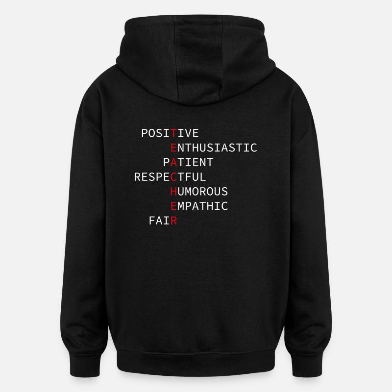 Enseignant - Sweat à capuche oversize unisexe - noir