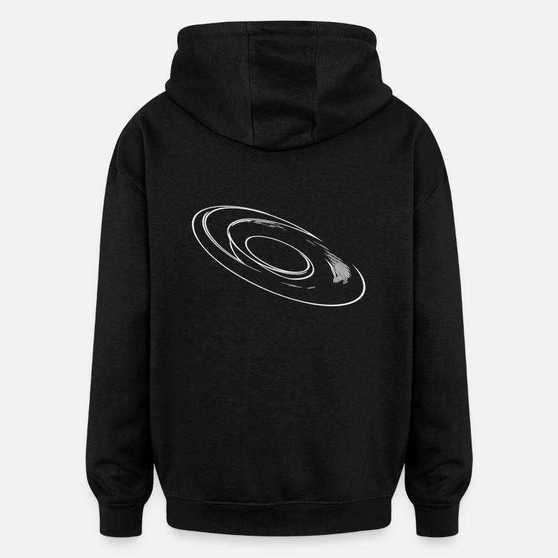 Geometric three-dimensional circular disk - Oversized Unisex Hoodie - black