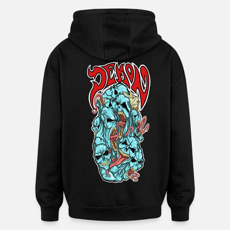 Démons - Sweat à capuche oversize unisexe - noir