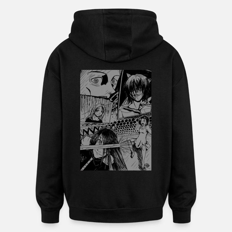 Manga - Sweat à capuche oversize unisexe - noir