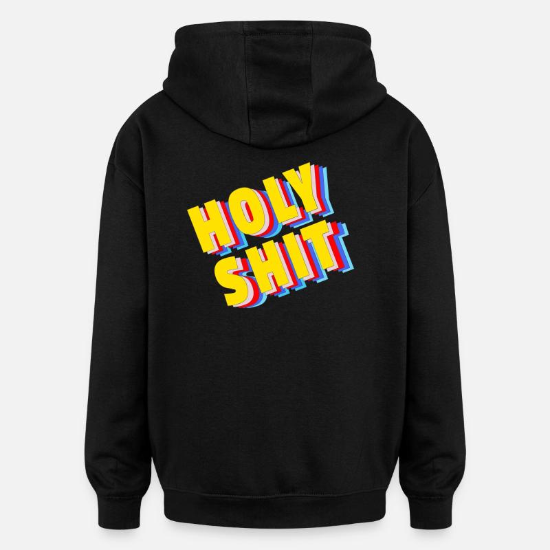 Merde alors- - Sweat à capuche oversize unisexe - noir