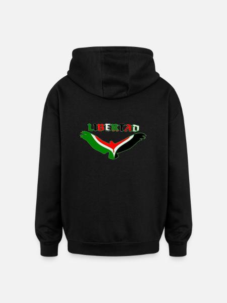Aigle de Palestine. - Sweat à capuche oversize unisexe - noir