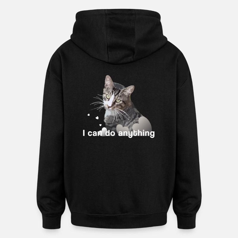 Chat Mietze Chaton chat - Sweat à capuche oversize unisexe - noir