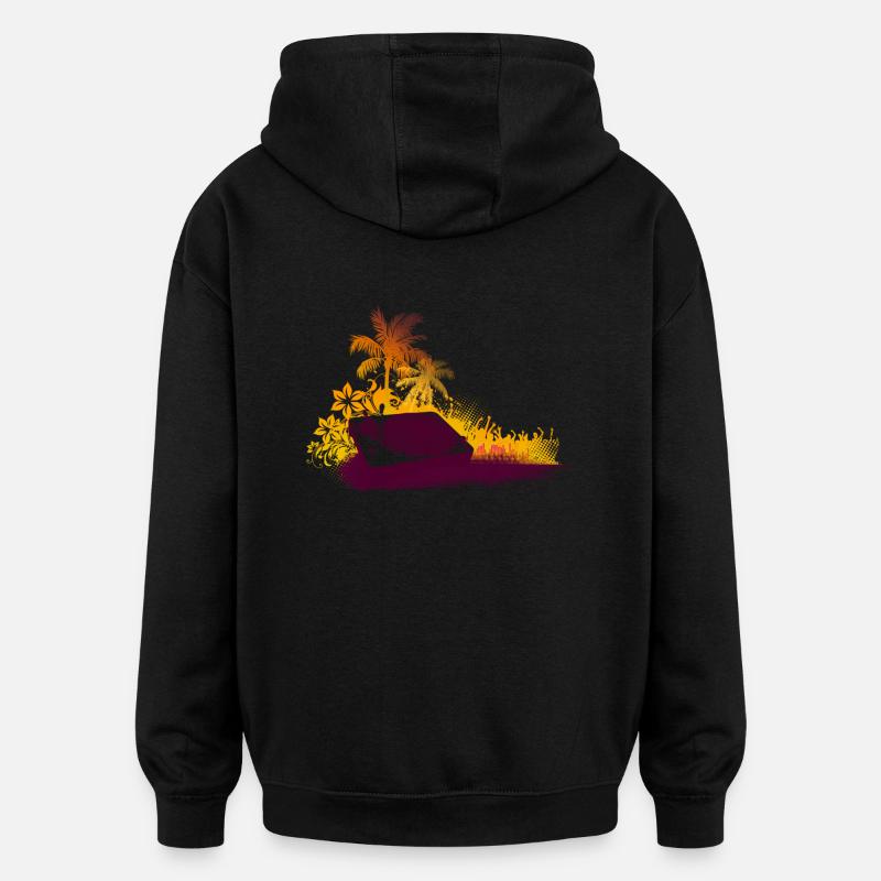 Platine DJ Plage - Sweat à capuche oversize unisexe - noir